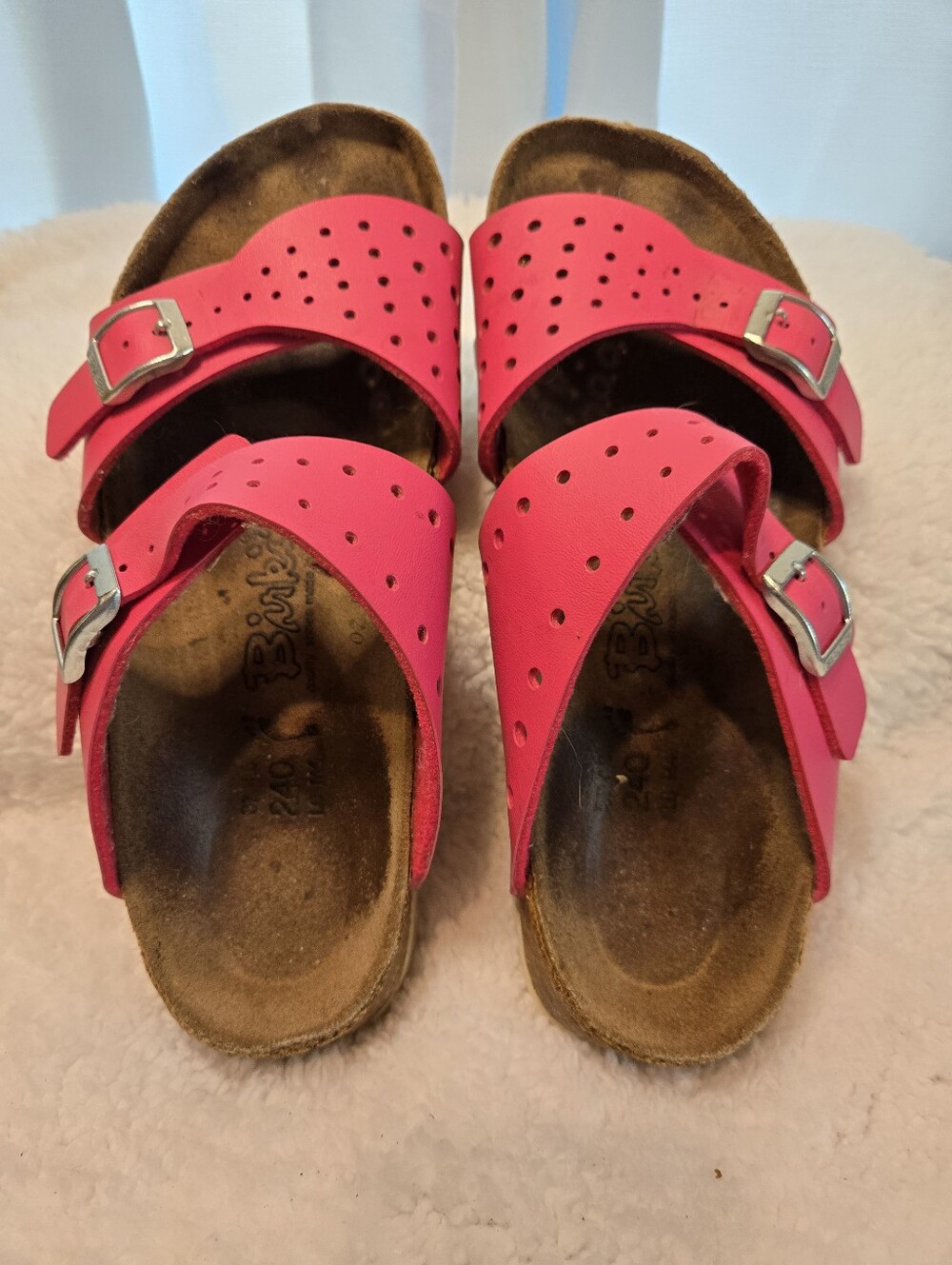 Bright Pink Womens' Double Strap Birkenstok Sandals